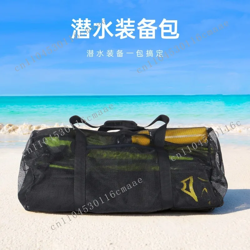 Diving Equipment Storage Bag, Large Capacity Drainage, Flipper Bag, Mesh Bag, River Tracing, Scuba Equipment