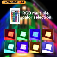 HOMEFISH RGB Flood Light 100W 50W 30W 20W 10W Reflector IP66 Waterproof LED Spotlight 220V Projector Lamp Outdoor Garden Light