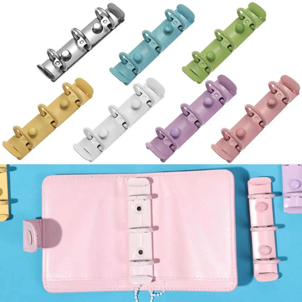 Stationery DIY 3 Holes Accessory Refillable Notepad Binder Clip Notebook Binding Hoops Ring Binder Loose-leaf File Folder