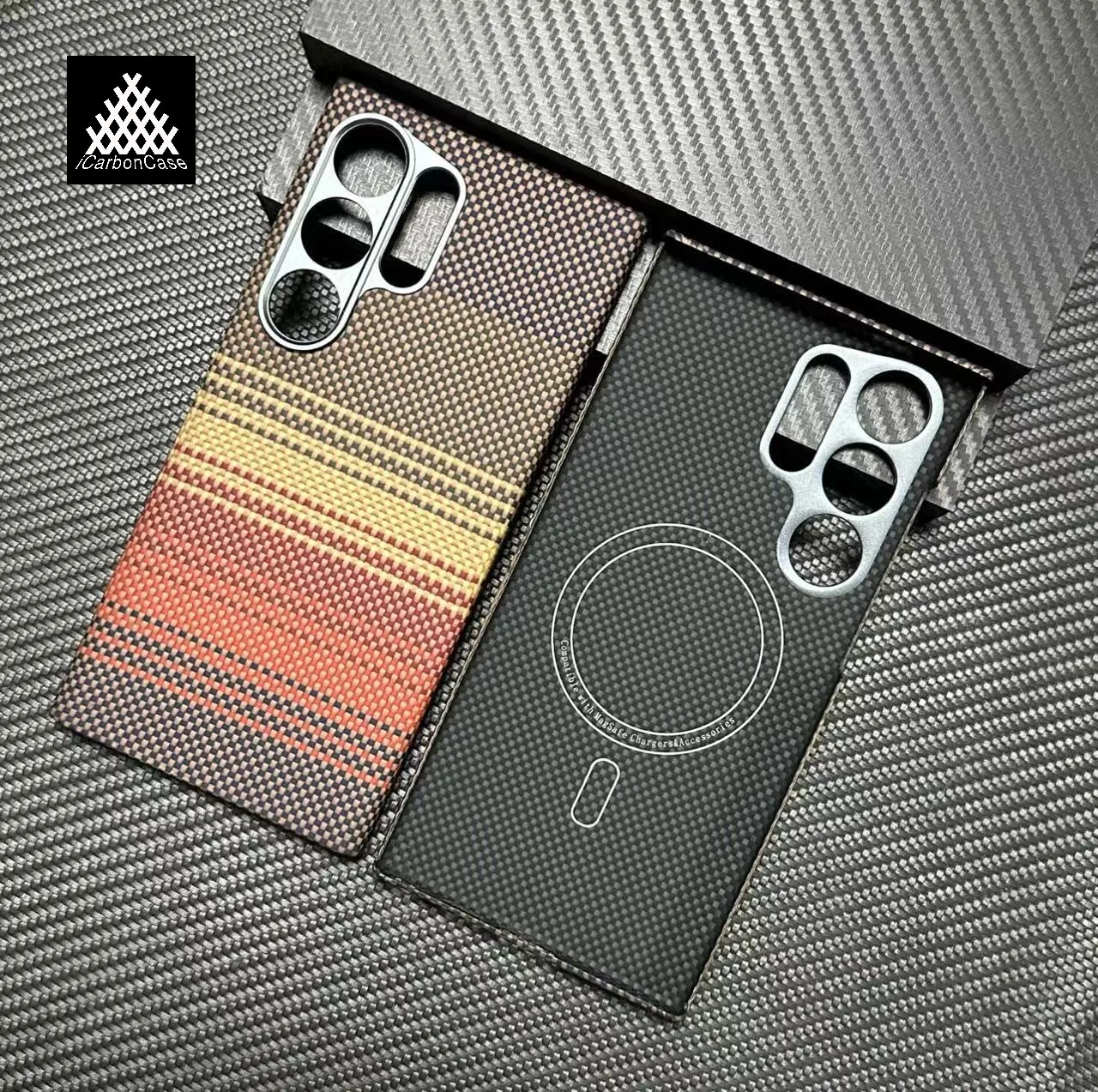 

Magnetic Real Kevlar Carbon Fiber Case for Samsung Galaxy S24 Ultra with Magsafe Aramid Slim Lightweight Protective Phone Cover