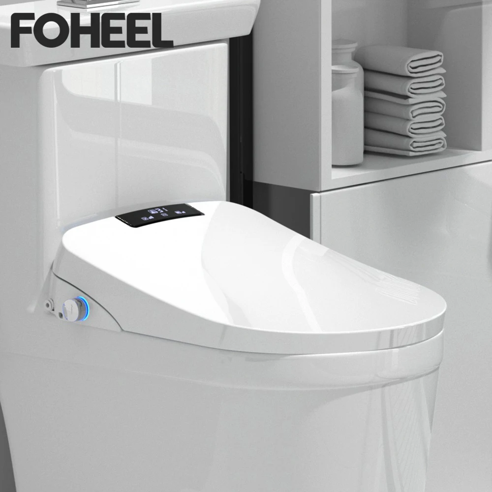 FOHEEL Auto Open Electric Bidet Cover Smart Bidet Heated Seat Bathroom WC Automatic Toilets F8-1