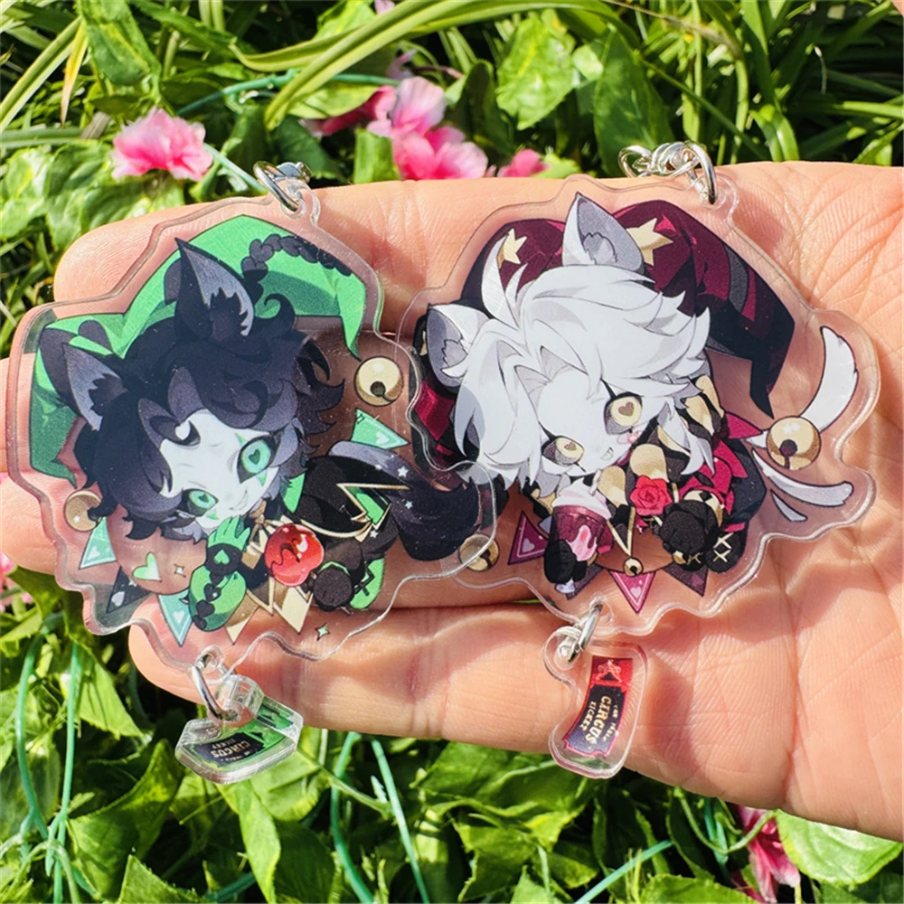 لعبة السيرك الغريب بيروت هارليكوين تيريزا تأثيري حلي سلسلة المفاتيح سلسلة مفاتيح مصنوعة من الأكريليك قلادة الهدايا