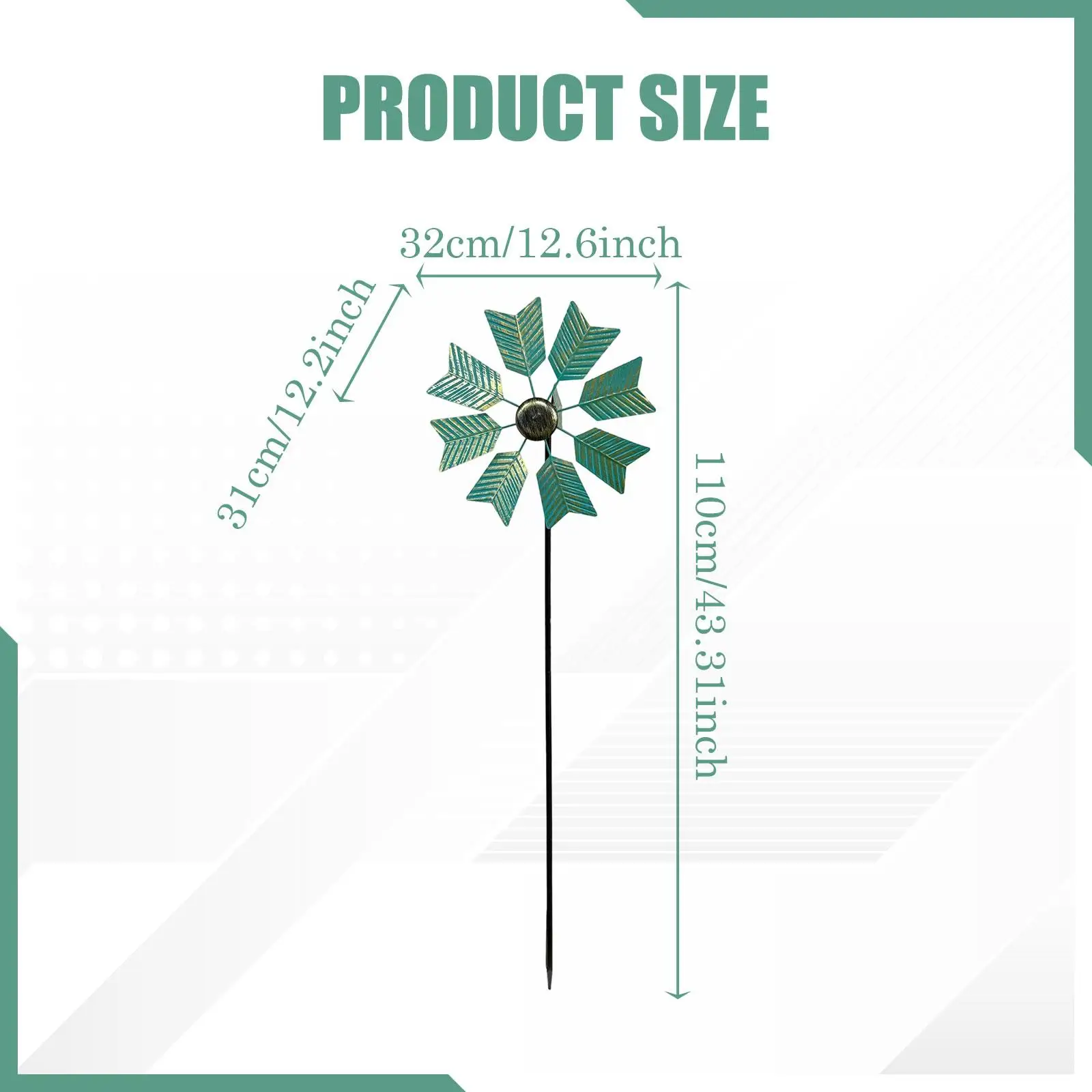 Windspiel, dekorative Kunstdekoration, stabile Windmühle für den Außenbereich, Rasen, Innenhof, Terrasse, Garten