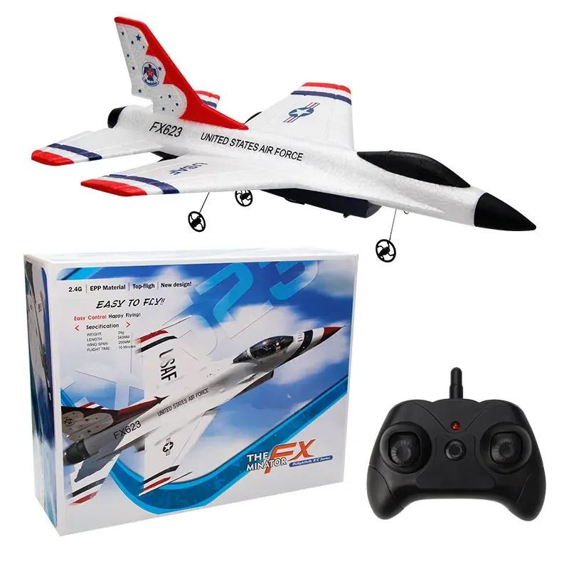 Avión de control remoto FX623, planeador de combate F16 de dos canales, juguete para niños, modelo de espuma de ala fija