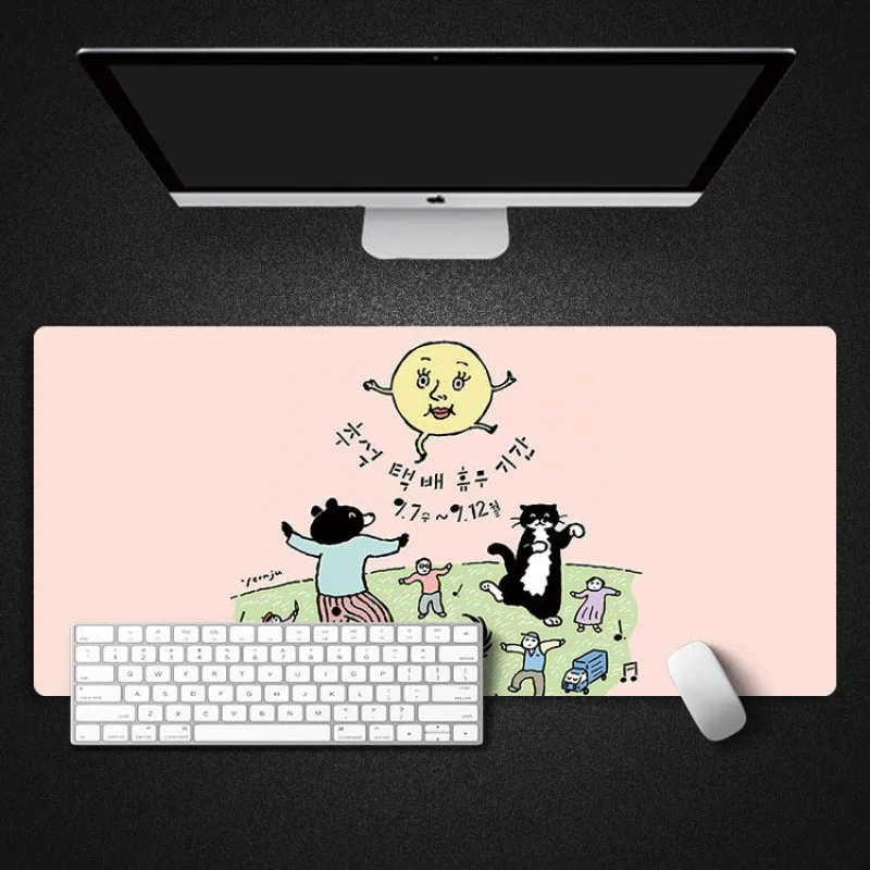 

Cat cute cartoon large mouse pad oversized black keyboard e-sports girls keyboard pad desktop boys table mat