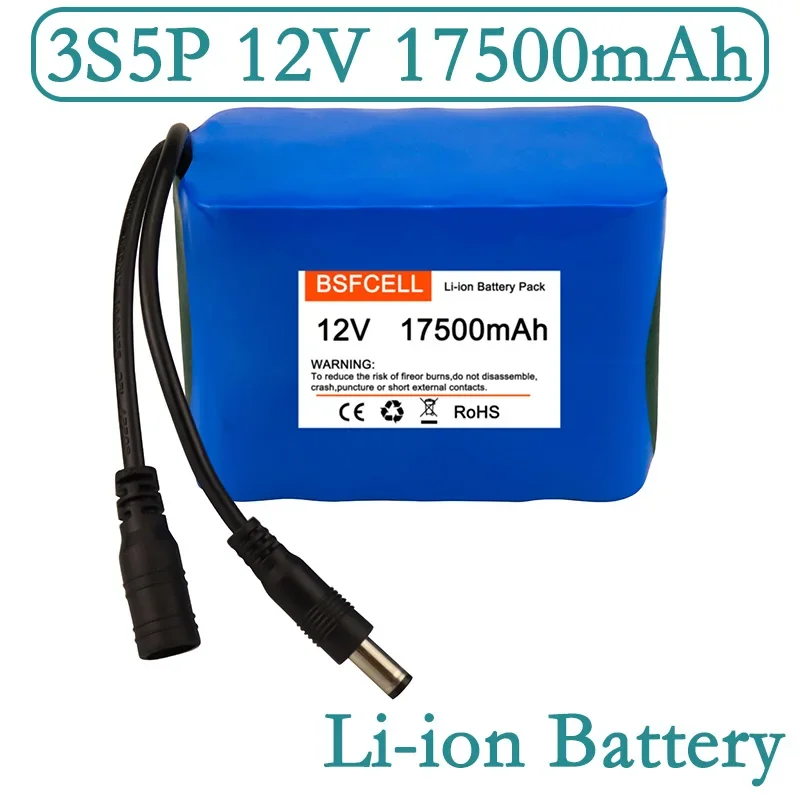 3S5P 17500mAh Battery Pack 12V Rechargeable Li-ion Battery,Suitable for 12V Electrical Appliances