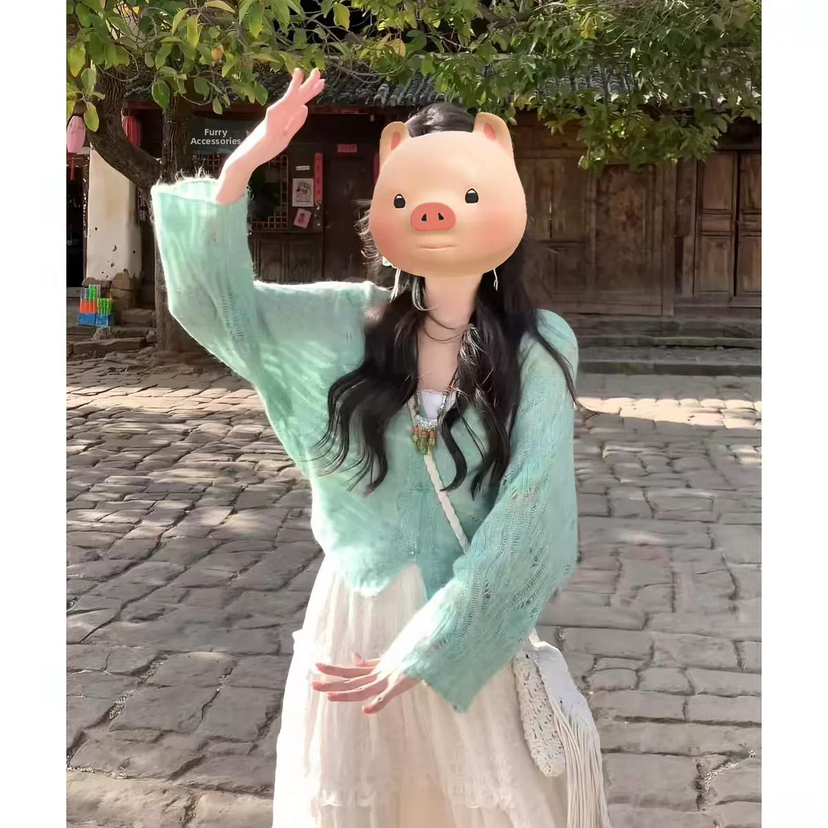 

Зеленый ажурный тонкий кардиган-свитер женский, весна 2026, ранний сезон, в расслабленном стиле, короткая вязаная куртка, повседневный стиль, свободный крой