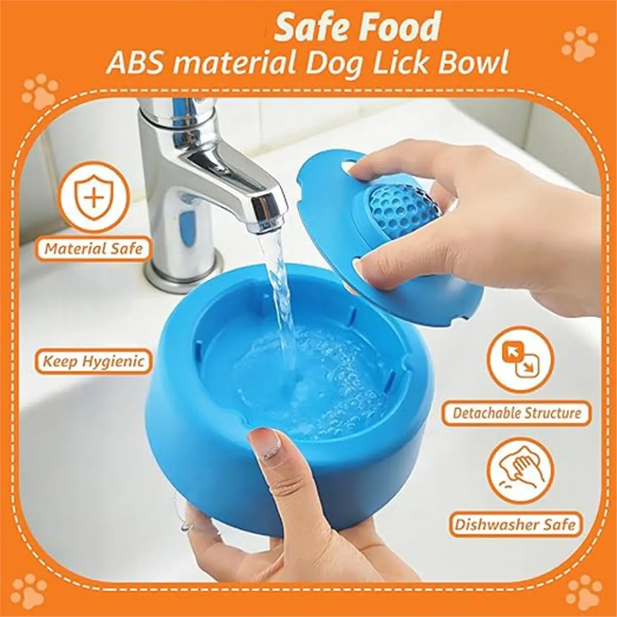 giftnew Slow Feeder Dog Bowl for Liquid Treats, Rolling Ball Lick Bowl for All Dog Breeds, Non-Slip and Spill-Proof
