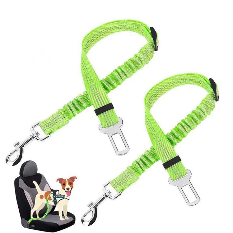 Pet Dog Car Seat Belt Dog Leash Harness Dogs Accessories Supplies Retractable Buffer Elastic Reflective Safety Traction Rope