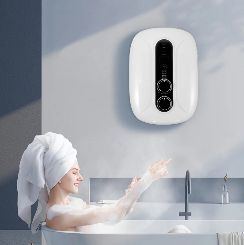 Outdoor Tankless Electric Water Heater E65 Pro Pump-Integrated 5.5kW 240V 240V Enlarged Knob Control Hot Water Heater for Sink