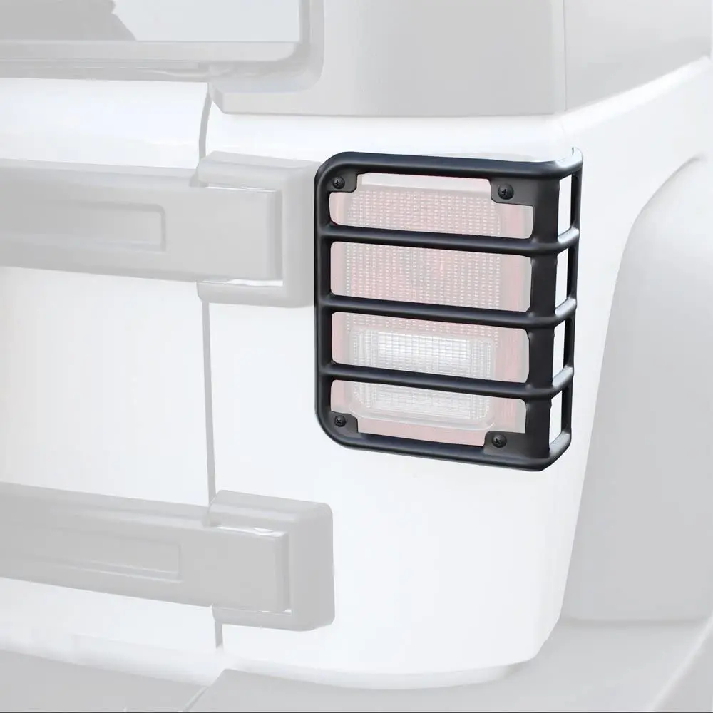 

1 Pair Black/Chrome Light Guard Rear Tail Light Covers Cage For Jeep Wrangler JK Unlimited 2007-2018 Taillights Cover