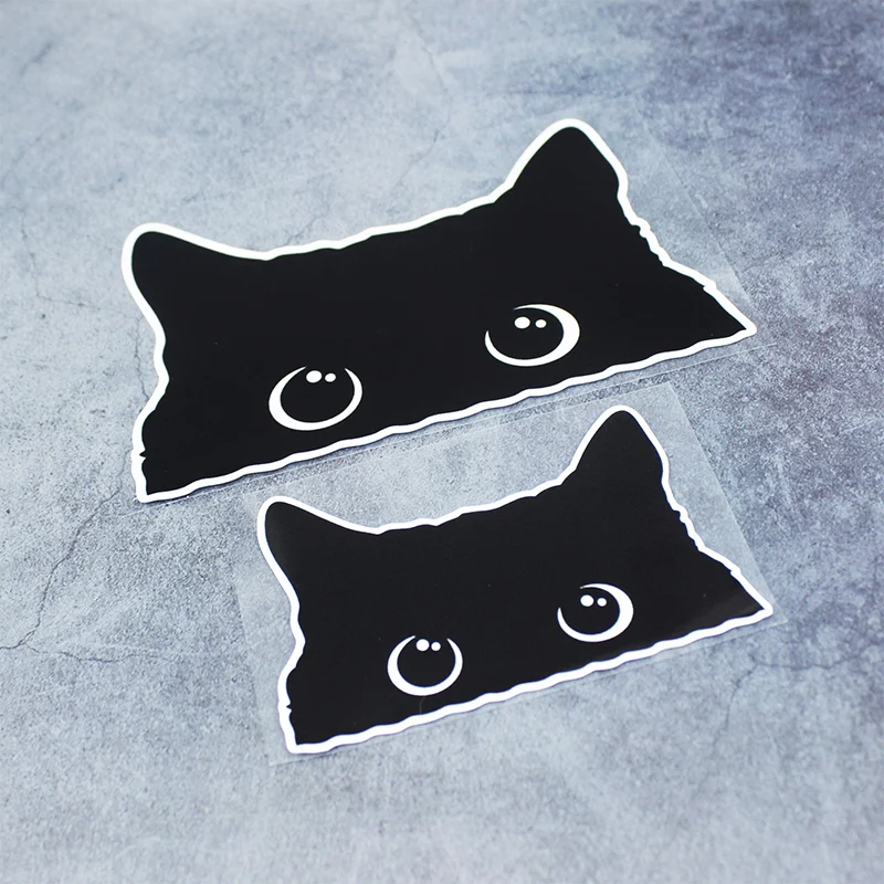 Cartoon Cute Peeking Black Cat Stickers for Motorcycle Tank Body DIY Helmet Decoration JDM Vinyl Motorbike Styling Pegatina Moto