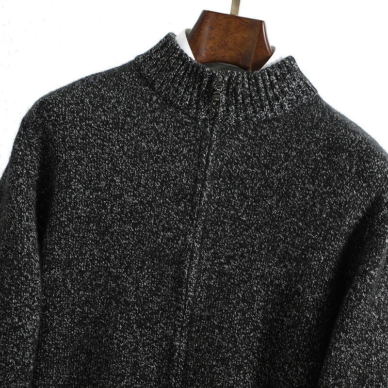 

New Spring Autumn Chinese Style Stand Collar Men's Shirt Cashmere Sweater