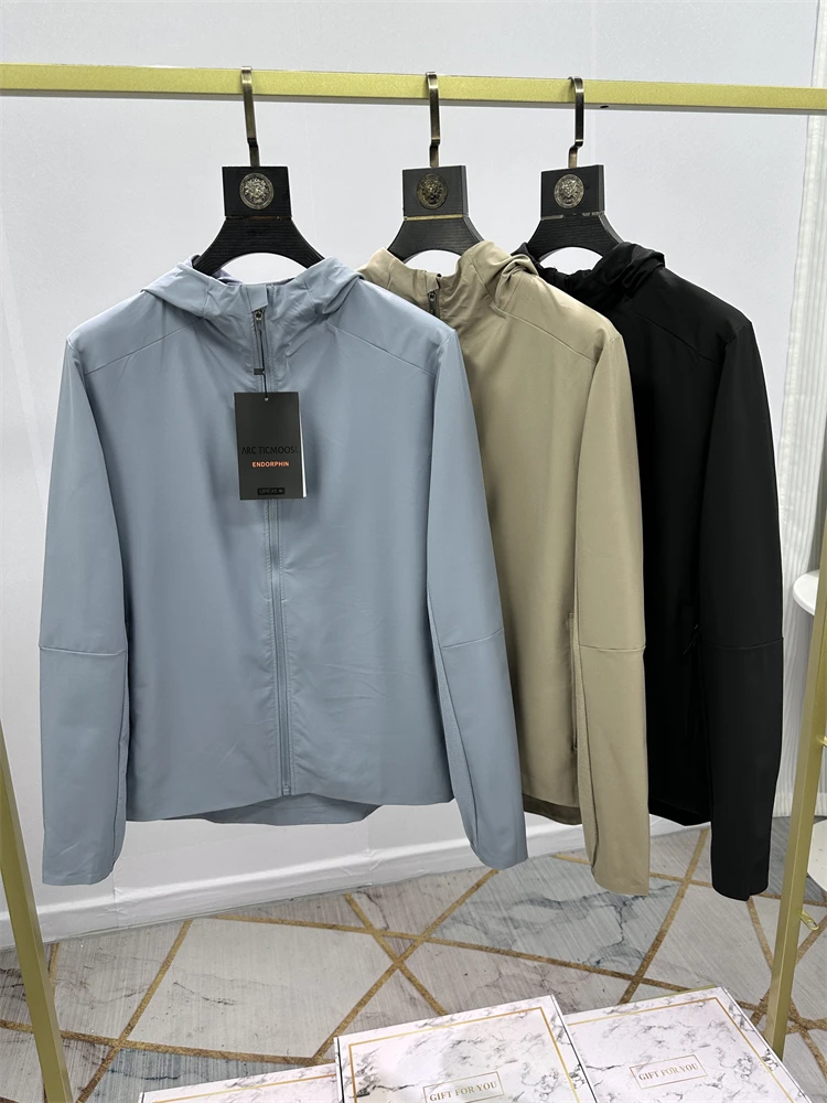 

Тонкая спортивная куртка для функциональных тренировок с проклеенными швами и вставками, мужская, с воротником-стойкой, дышащая, весна-лето