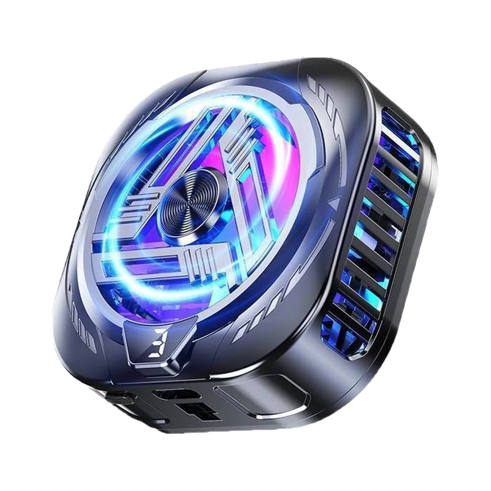Silent Dual-Core Semiconductor Phone Cooler For Mobile Gaming Aluminum Alloy Radiator Fast Quiet Efficient Compact