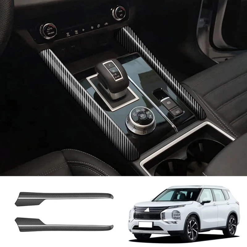 

Interior Accessories For Mitsubishi Outlander 2022 2023 2024 Carbon Fiber Car Center Console Gear Shift Panel Strip Cover Trim