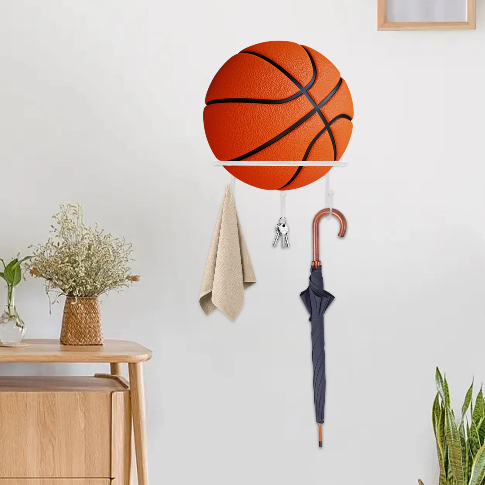 2 قطعة كرة السلة الحائط تخزين حامل معدني لكرة القدم حامل متعدد الأغراض كرات عرض الرف كرة رياضية الرف
