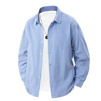 Spring Autumn New Style Men's Long Sleeve Striped Casual Shirt Casual Solid Color Sports Shirt High Quality Men's Loose Shirt