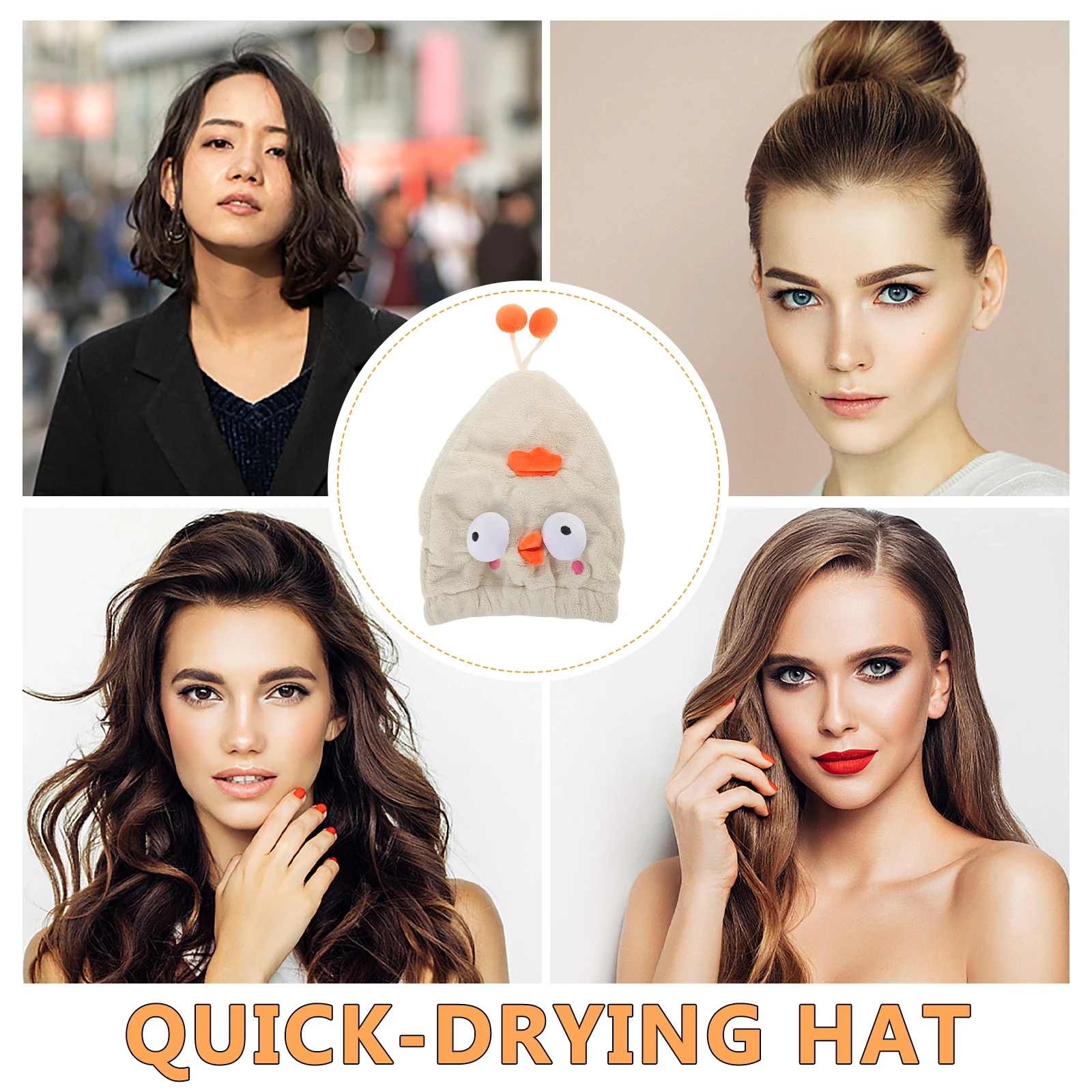 

Quick Dry Hair Drying Hat Cartoon Design Microfiber Towel for Women Girls Supple Comfortable Travel Use Hair Drying Hat