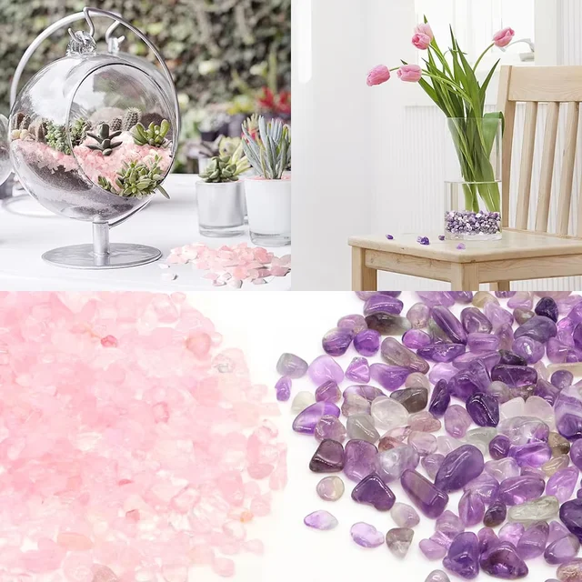 Natural Stones Gravel Crystals Chip Quartz Minerals Reiki Healing Tumbled Agate Specimen Gemstones Fish Tank Home Aquarium Decor 4