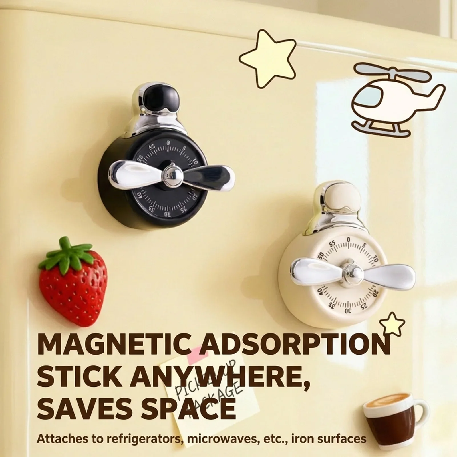 Magnetic Mechanical Timer Pilots Style Kitchen Timer With Visual Design for Baking Cooking