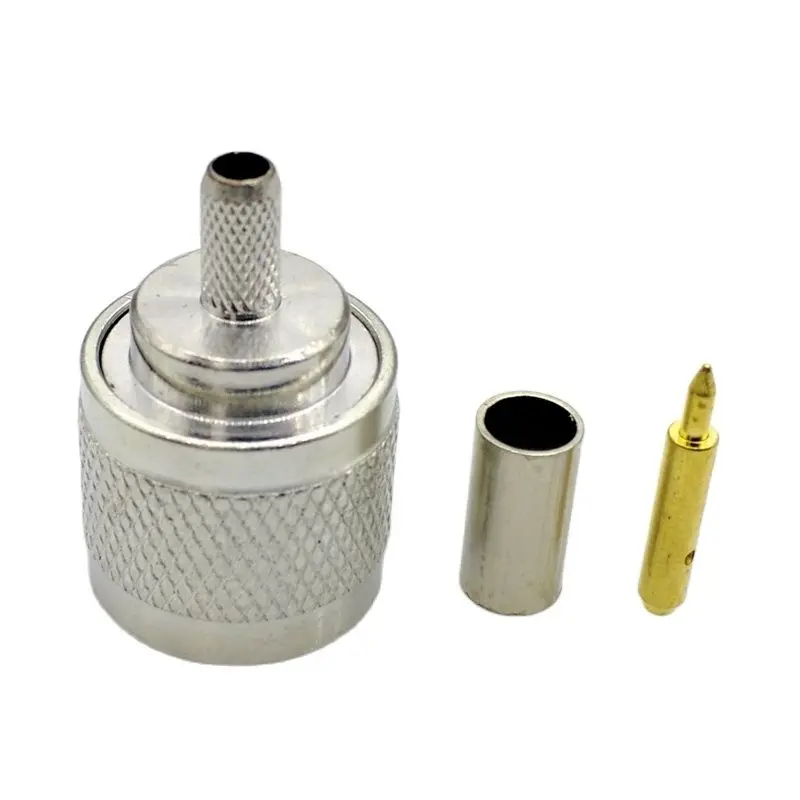 10Pcs L16 N Type Connector RF Coaxial Connector 50-3 Male Connector For RG58 RG142 RG400 LMR195 Coaxial Cable RF Connector