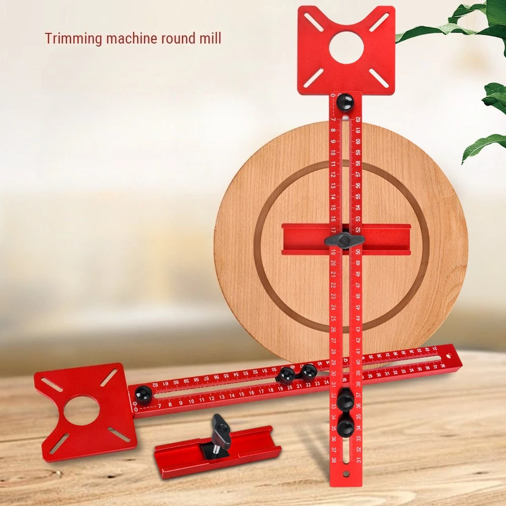 Router Circle Cutting Jig 3 in 1 Aluminum Milling Groove Bracket Woodworking Cutting and Milling Auxiliary Tool for Woodworkers