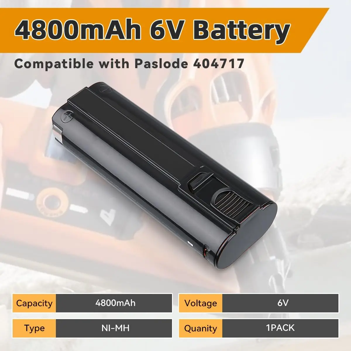 VANON 1/2/4Pcs Atualizado 4.8Ah 6V Ni-MH Bateria Substituir para Paslode Bateria Pin 404717 BCPAS-404717 404400 900400 CF-325 IM200