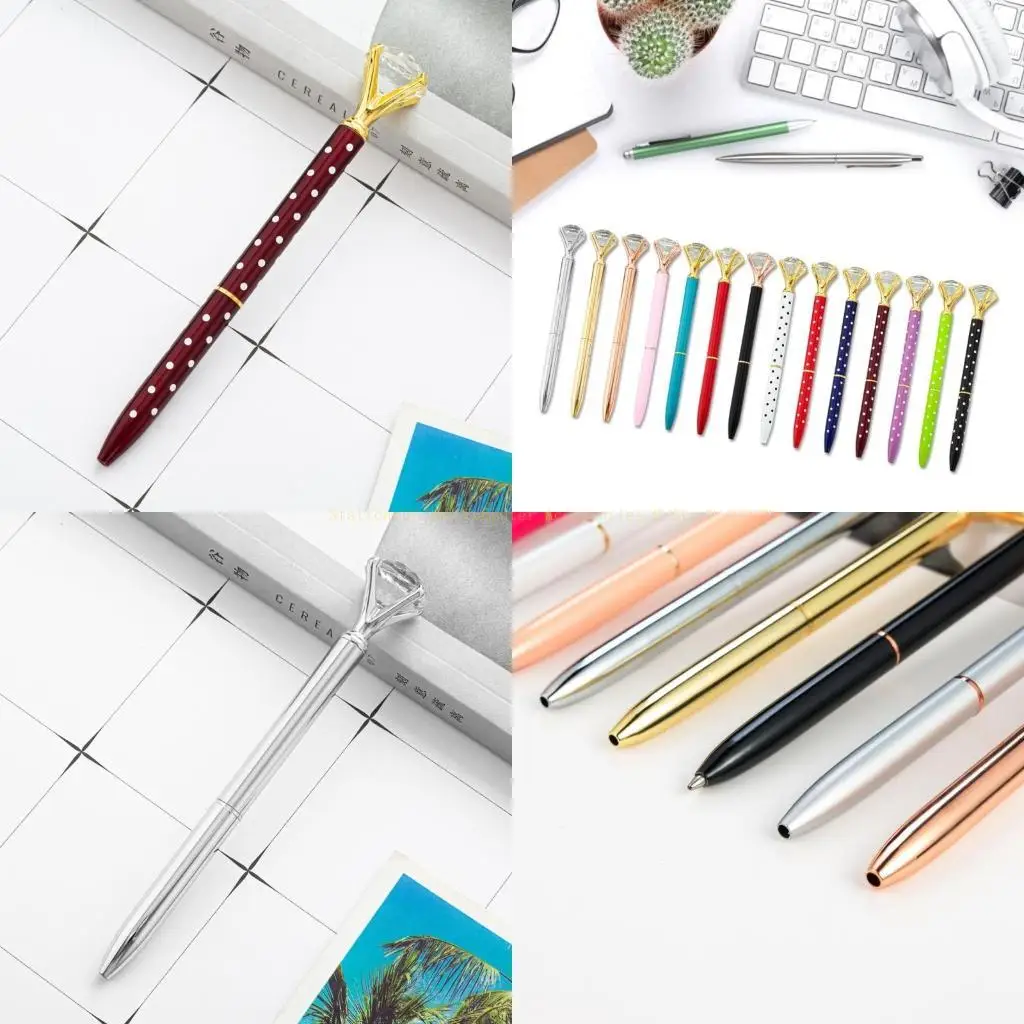 

Коллекция премиум -алмазной ручки роскошные металлические шариковые ручки с большим хрусталем, подходящие для офисного и