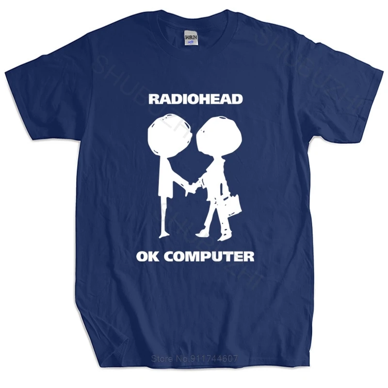 men brand t shirt summer cotton tshirt Radiohead Logo OK Computer OKNOTOK Music Rock BandBlack T-Shirt euro size