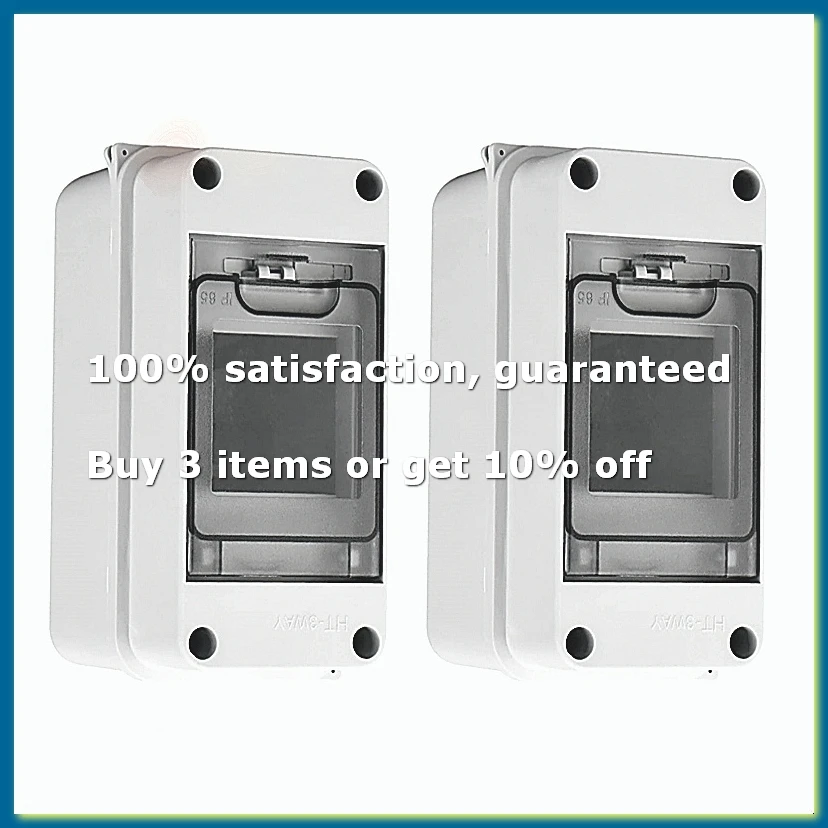 3 Way Distribution Protection Box, Waterproof Transparent Cover 3 DIN Rail Outdoor Distribution Junction Box 2Pcs-A62I