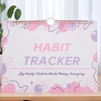 Planner per tracker di abitudini a spirale Pratico diario per tracker di obiettivi mensili di piccole dimensioni Agenda giornaliera senza data Calendario Diario delle abitudini