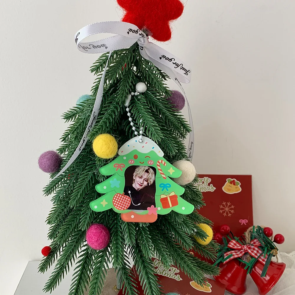 عيد الميلاد 1 بوصة إطار صور المفاتيح الاكريليك المعبود صور حامل بطاقة طالب Kpop المعبود صور المنظم حقيبة معلقة قلادة #2