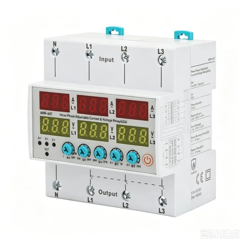 Three phase current and voltage protection relay AVR-63T 40A50A75A125A185A250A300A