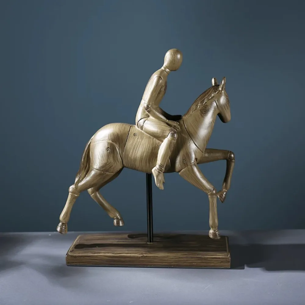American Style Knight Statue High End Vintage Home Decor for Living Room Office Desktop Craft Ornament