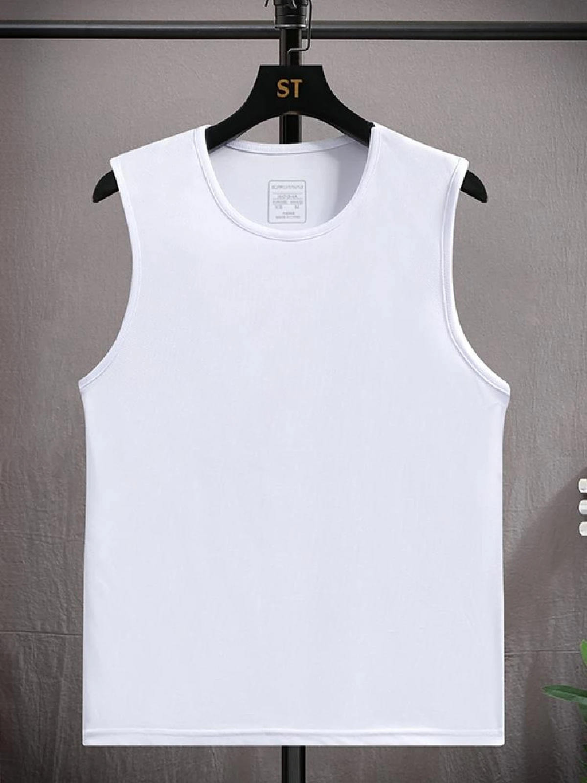 

Loose Fit Large Size Svel Fitn Tank Top Men's Summer Trendy Brand Color round Ne Sweat Vest Spor Baskeall