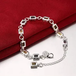 wholesale 925 Sterling silver charm Bracelets cute Zircon chain crystal Jewelry fashion for women wedding lady