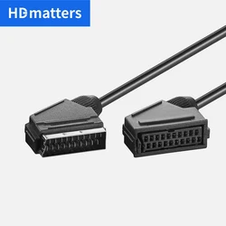 Scart Extension Cable 21-PIN Euro Scart male to Scart Female Cord Extension Scart male to Scart Socket female cable