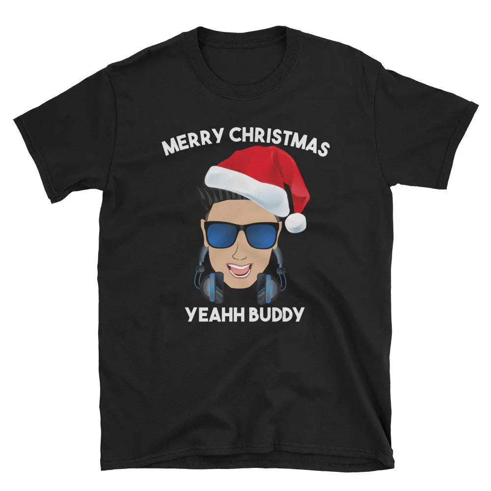 DJ Pauly D Christmas T Shirt Funny Yeah Buddy Jersey Shore Christmast Men's  or