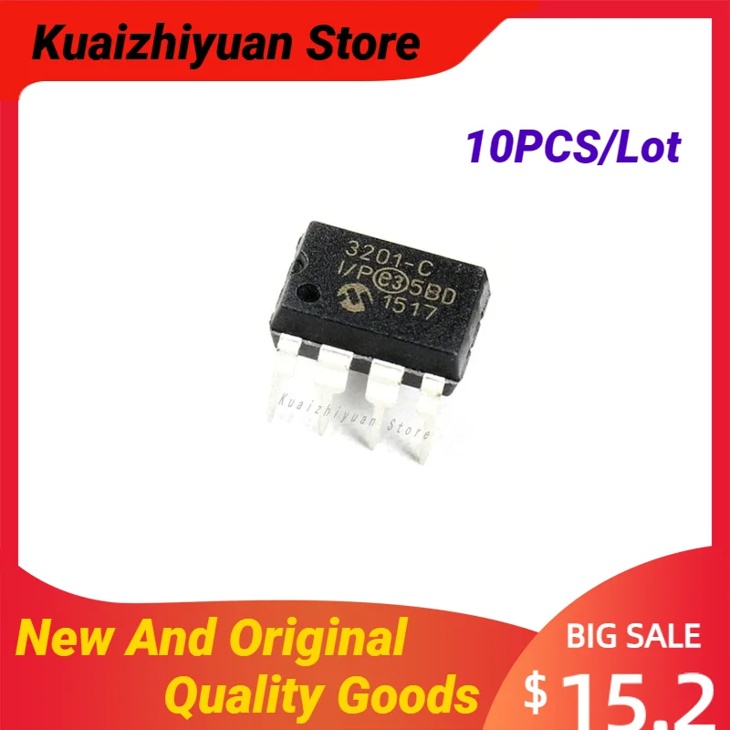 10PCS/Lot New And Original MCP3201-BI/P MCP3201-CIP MCP3201B MCP3201C DIP8 A/D Converter with Serial Interface Quality Goods