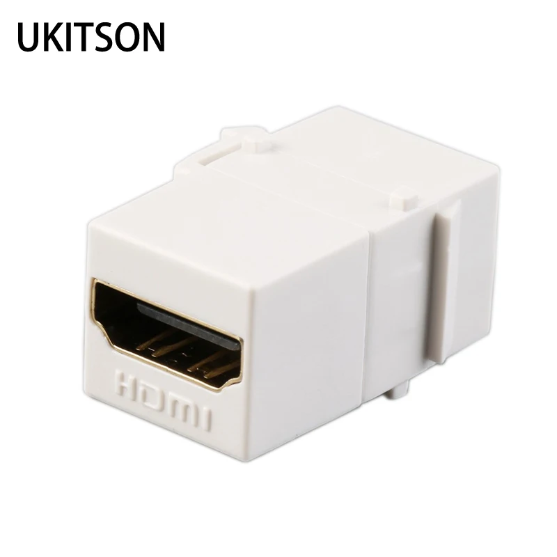 Keystone HDMI2.0 Connector White Color HDMI-Compatible Insert Coupler Slot Female To Female Extender