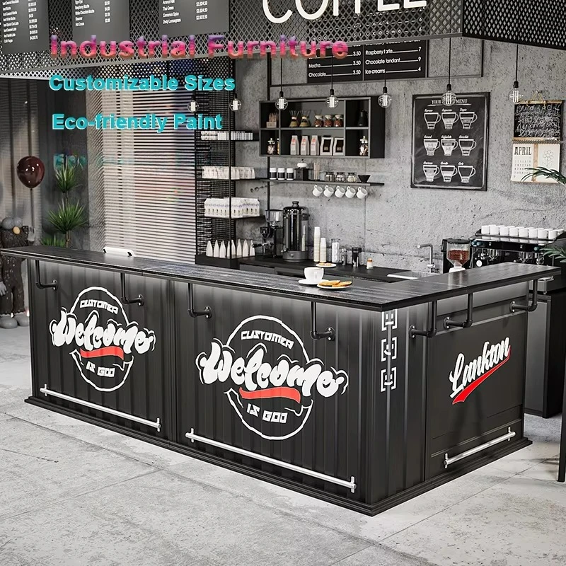 Premium Industrial Style Counter for Home Bar Outdoor Hotel Use Iron Creative Catering Billiard Coffee Restaurant Bar Features