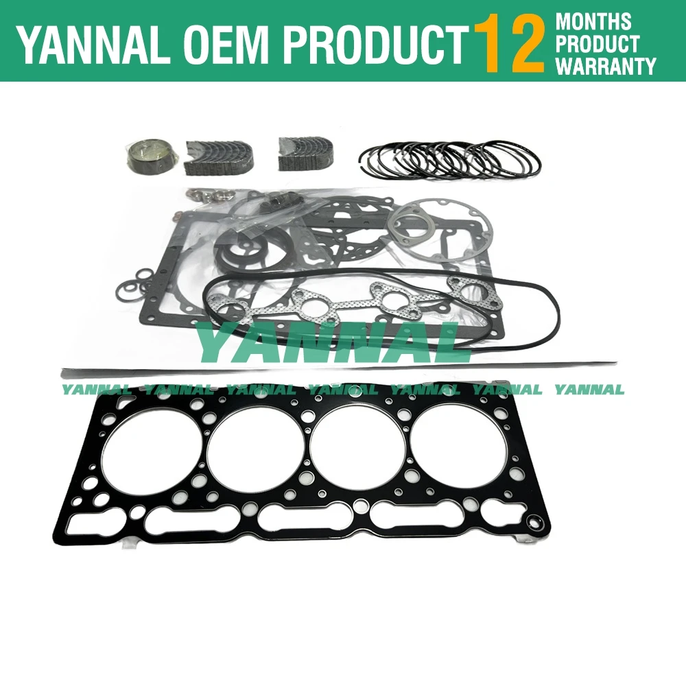 V1505 Overhaul Re-Ring Kit For Kubota V1505-IDI-T V1505-E2B V1505-E3B Engine L355SS KX71-3 KX71H KX91-2 KX91-2S KH90 Excavator