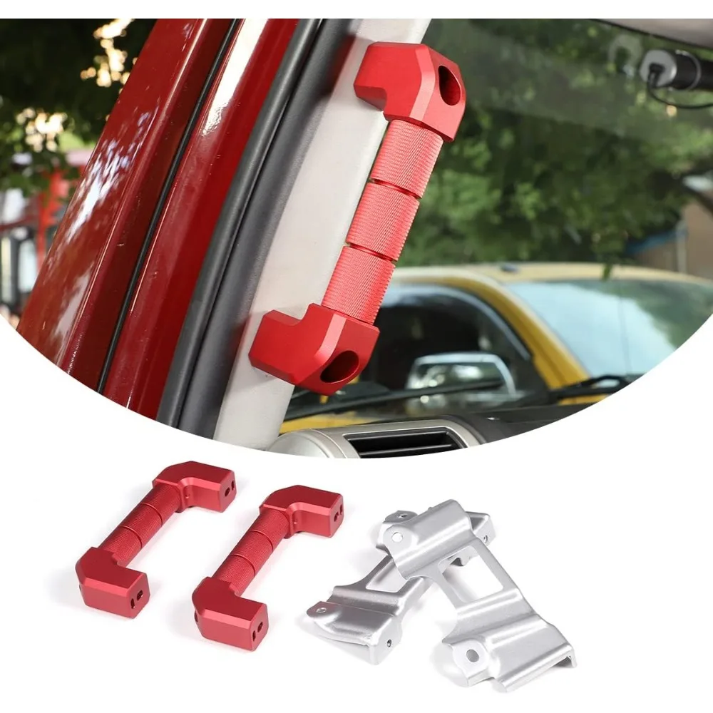 

LLKUANG Car A-Pillar Grab Handle Replacement Parts Fit for Toyot@ FJ Cruiser 2007-2021,Aluminum Alloy Interior A-Pillar Side Gra