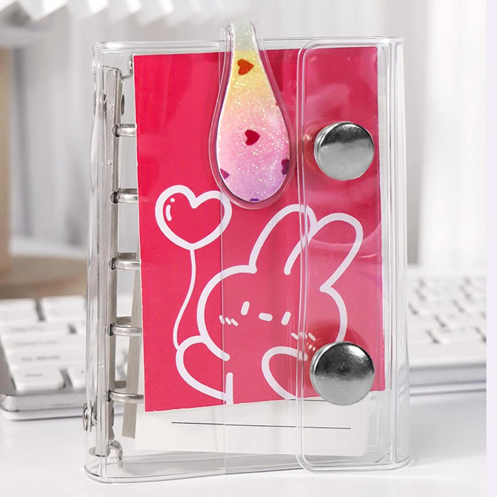 Raccoglitore M5 per album di ritagli, album fotografico, organizer per carte, libro, taccuino trasparente, custode estetico per scrapbooking