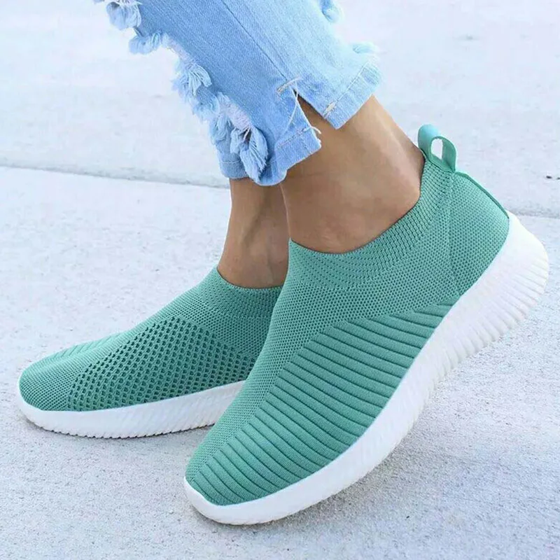 Women's Sneaker Slip On Women Sneakers Breather White Shoes Women Casual Sneaker Sports Shoes Comfortable Vulcanize Shoes Female