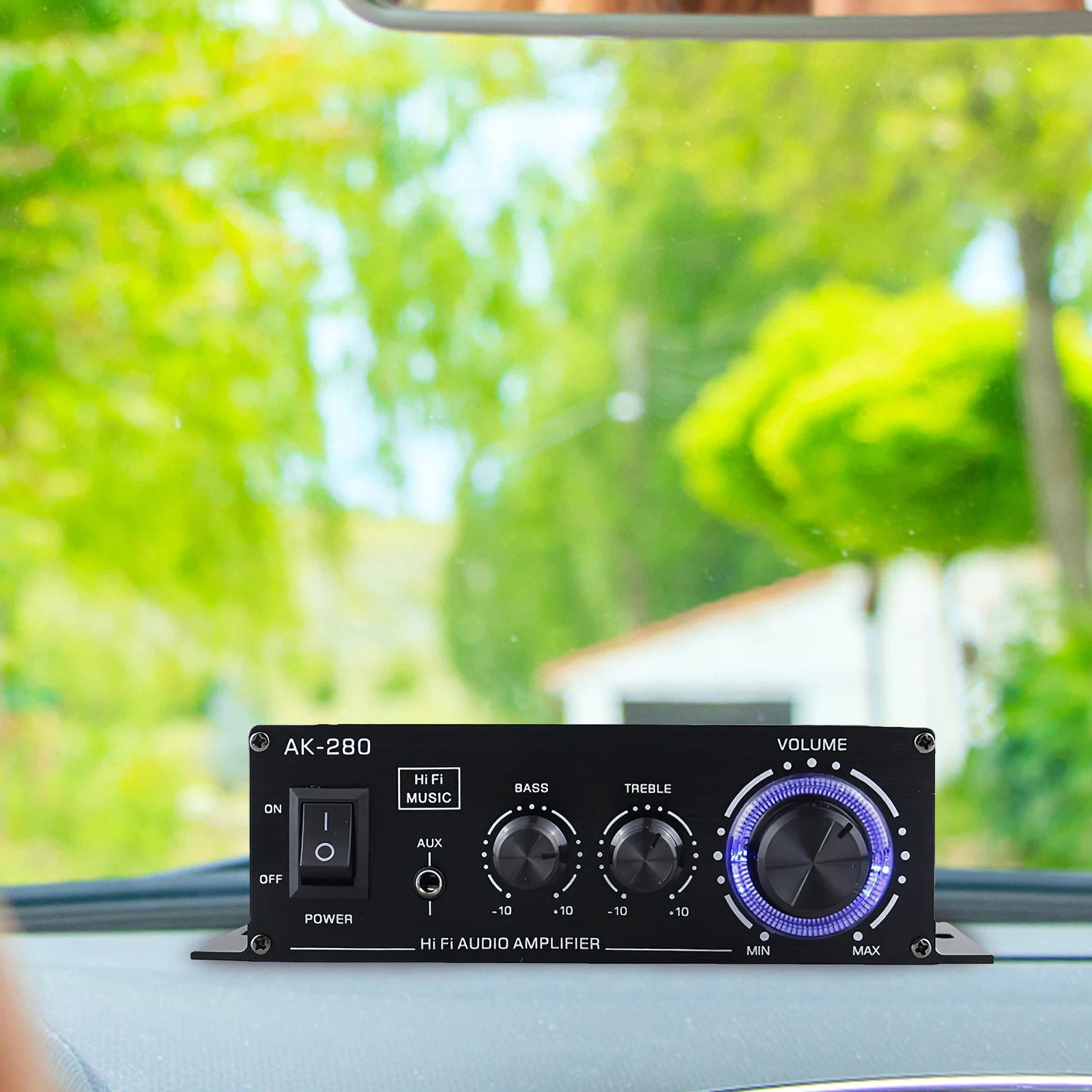

Mini Power Amplifier 12V Black Aluminum Alloy Speaker Portable Audio Amplifier Compact Car Motorcycle Amp Mini Sound Device