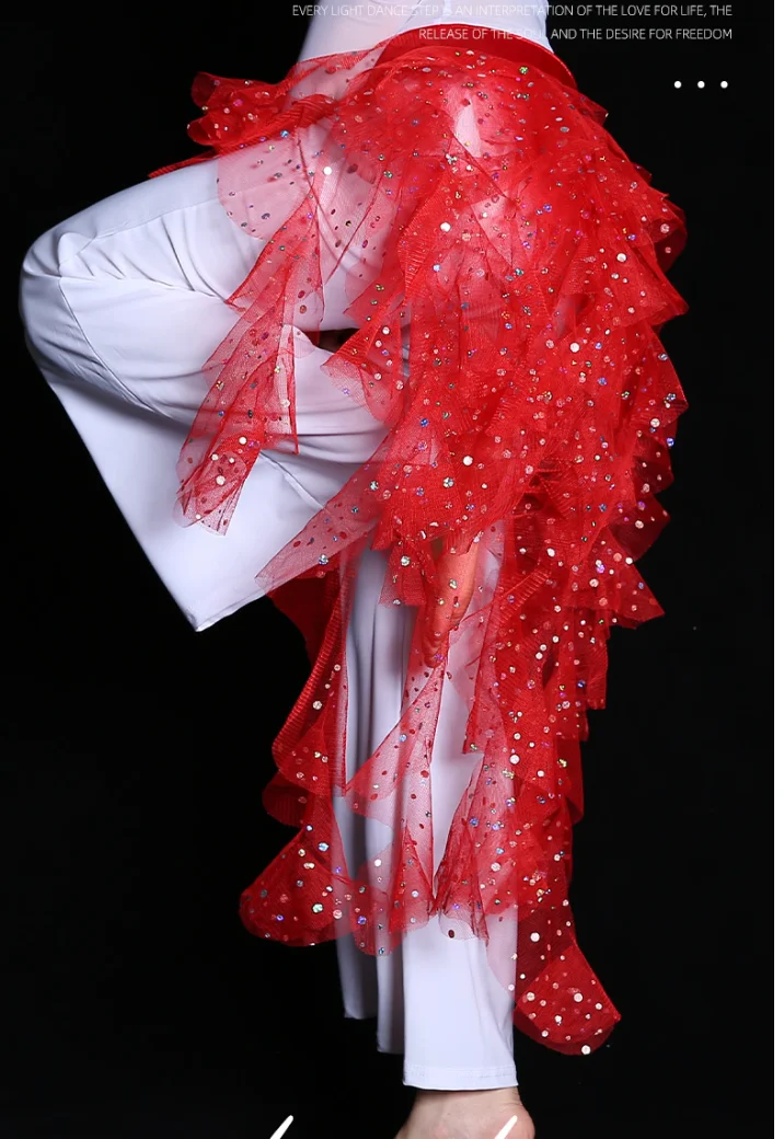 1pcs/lot Belly Dance Mesh Sequins Waistband Hip Scarf Costume Dancewear Waist Chain candy color