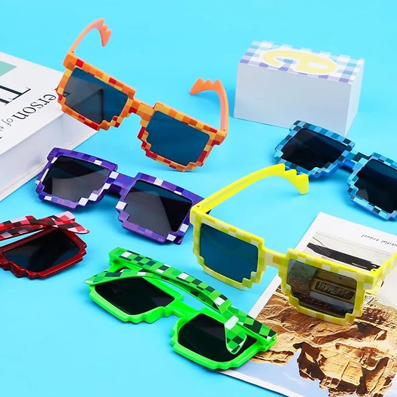 1–60 Stück Pixel-Sonnenbrillen für Miner-Partys, Retro-Pixel-Brillen für Erwachsene, Partygeschenke für Geburtstage und Spielveranstaltungen – Detail 4
