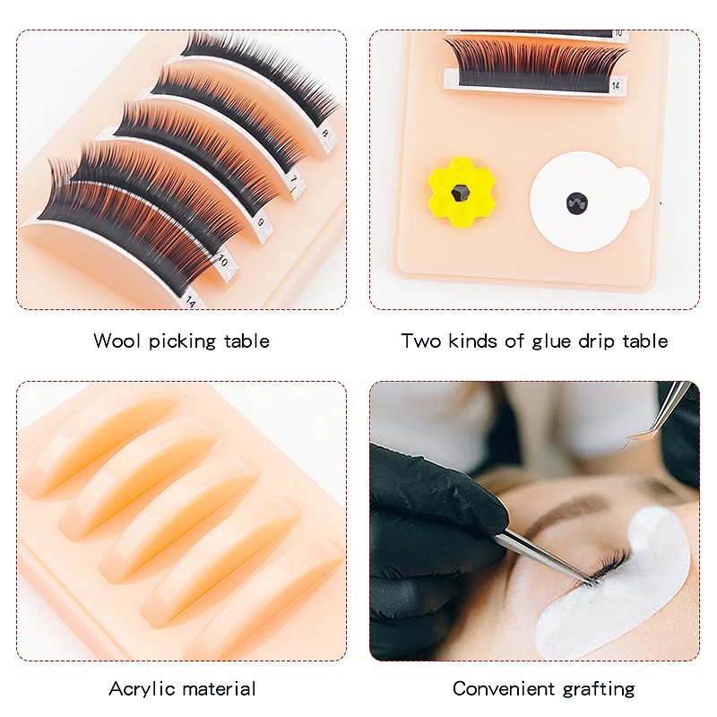 1pcs Eyelash Extension Palette With Cover Dust-Proof Lash Lifting Supplies Acrylic Eyelashes Extension Tablet Tray Plate Stand